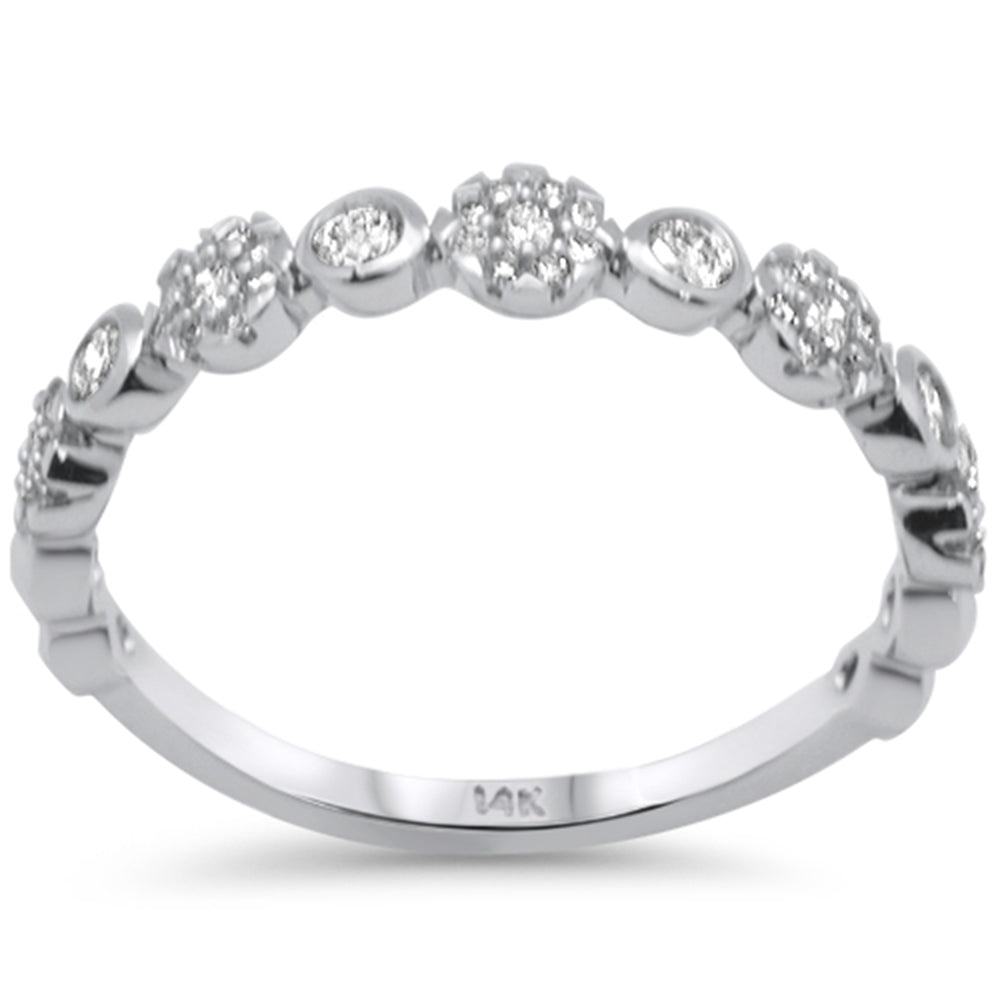 SPECIAL! .32ct G SI 14K White Gold Diamond Flower Band Ring Size 6.5