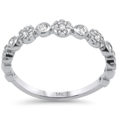 SPECIAL! .32ct G SI 14K White Gold Diamond Flower Band Ring Size 6.5