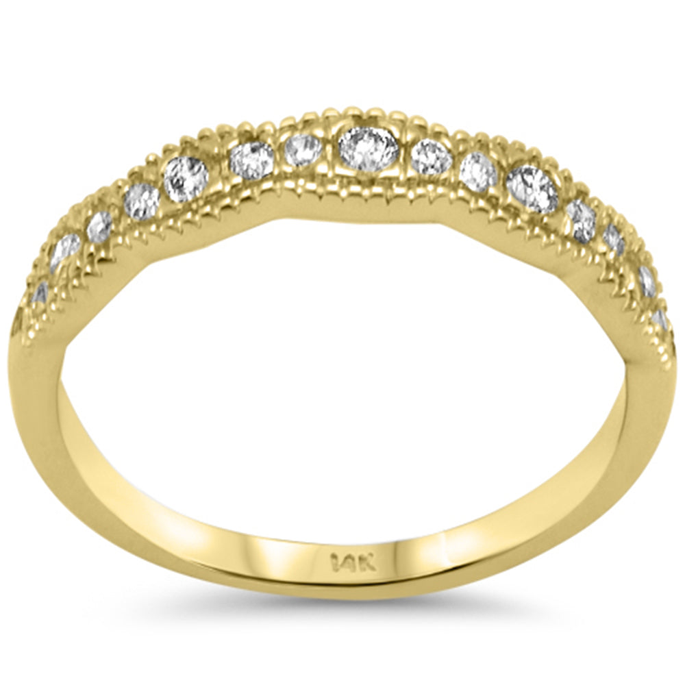 SPECIAL! .32ct G SI 14K Yellow Gold Diamond Milgrain Band Ring Size 6.5