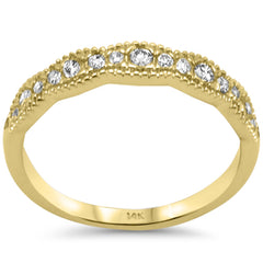 SPECIAL! .32ct G SI 14K Yellow Gold Diamond Milgrain Band Ring Size 6.5