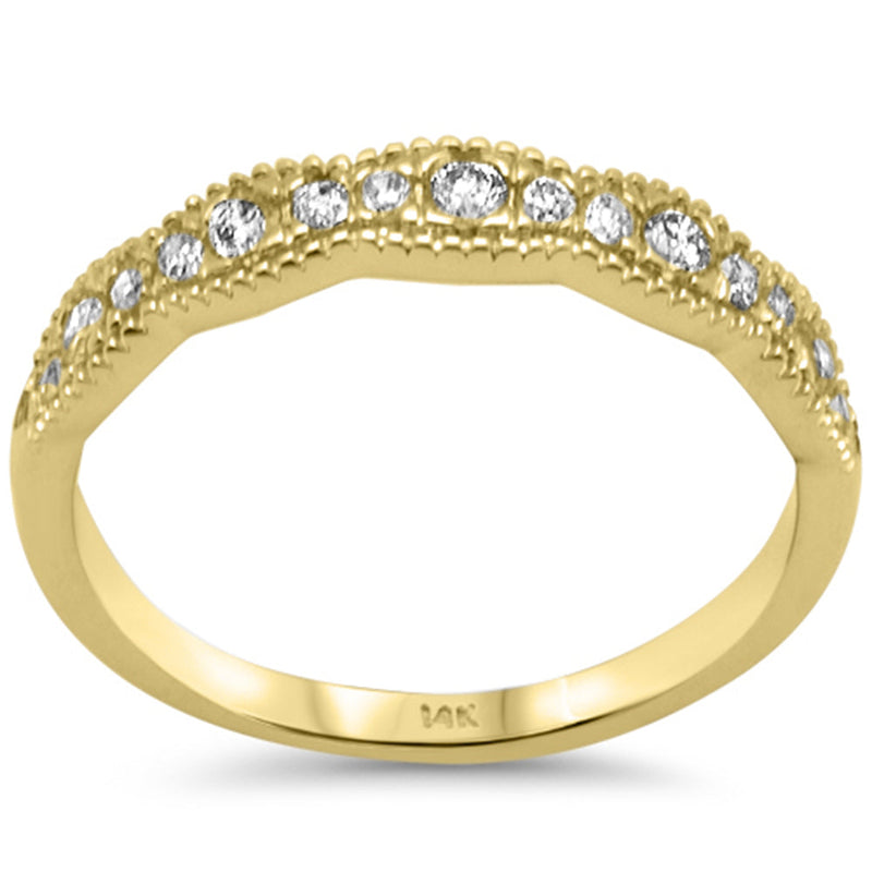 SPECIAL! .32ct G SI 14K Yellow Gold Diamond Milgrain Band Ring Size 6.5