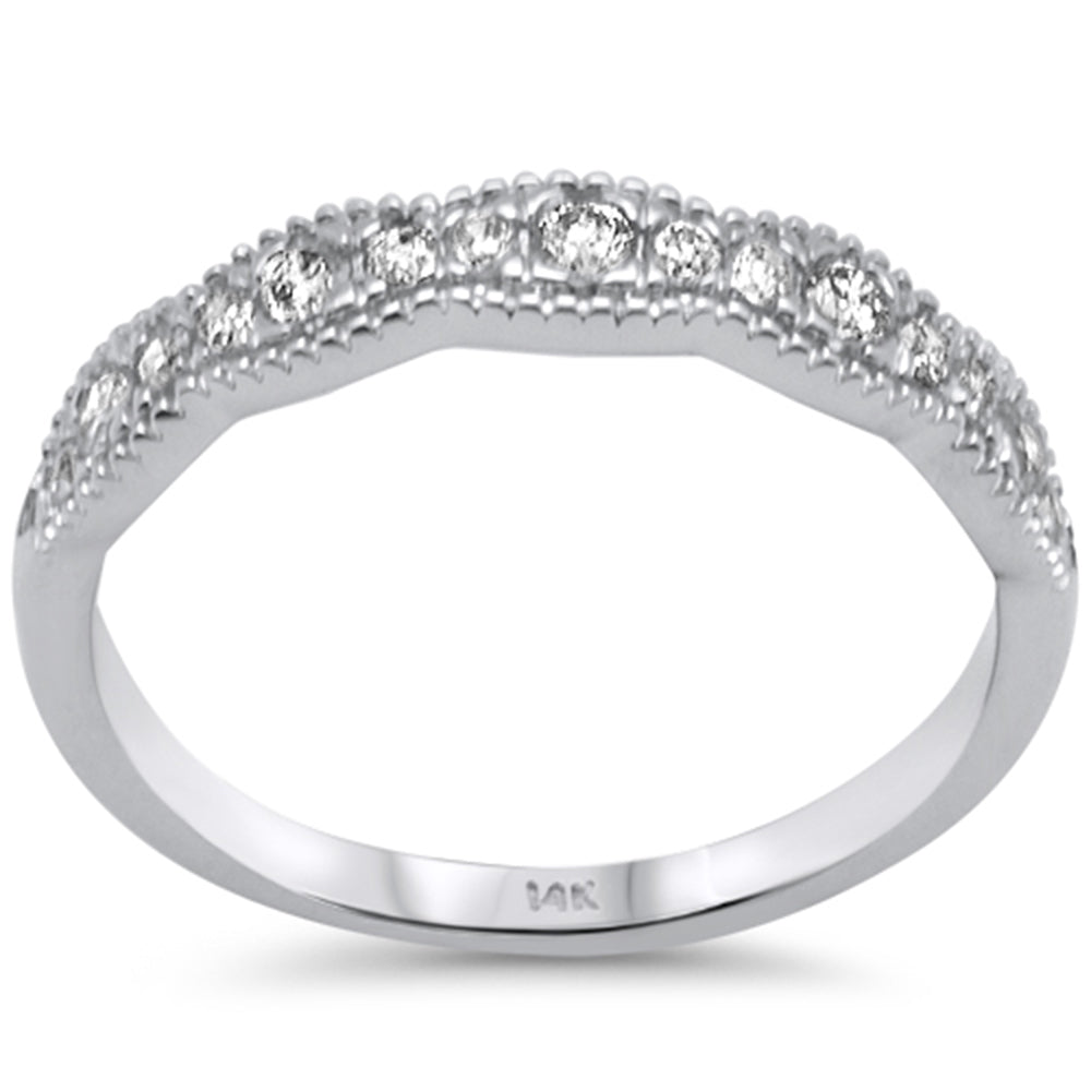 SPECIAL! .32ct G SI 14K White Gold Diamond Milgrain Band Ring Size 6.5