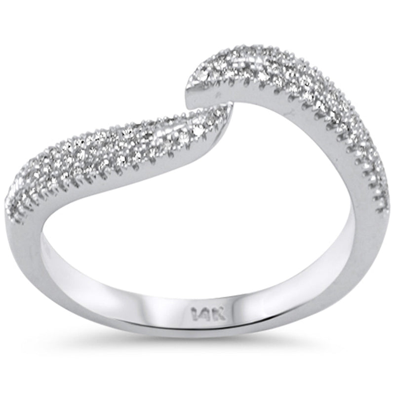 SPECIAL! .25ct G SI 14K White Gold Diamond Wrap Arround Band Ring Size 6.5