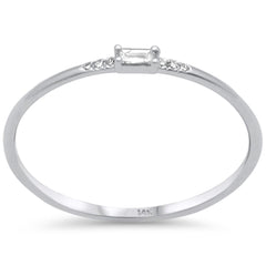.06ct G SI 14K White Gold Baguette Diamond Band Ring Size 6.5
