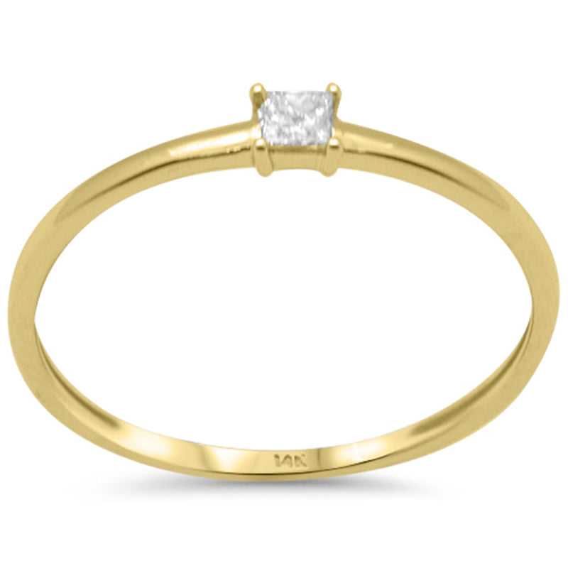 .08ct G SI 14K Yellow Gold Baguette Diamond Band Ring Size 6.5