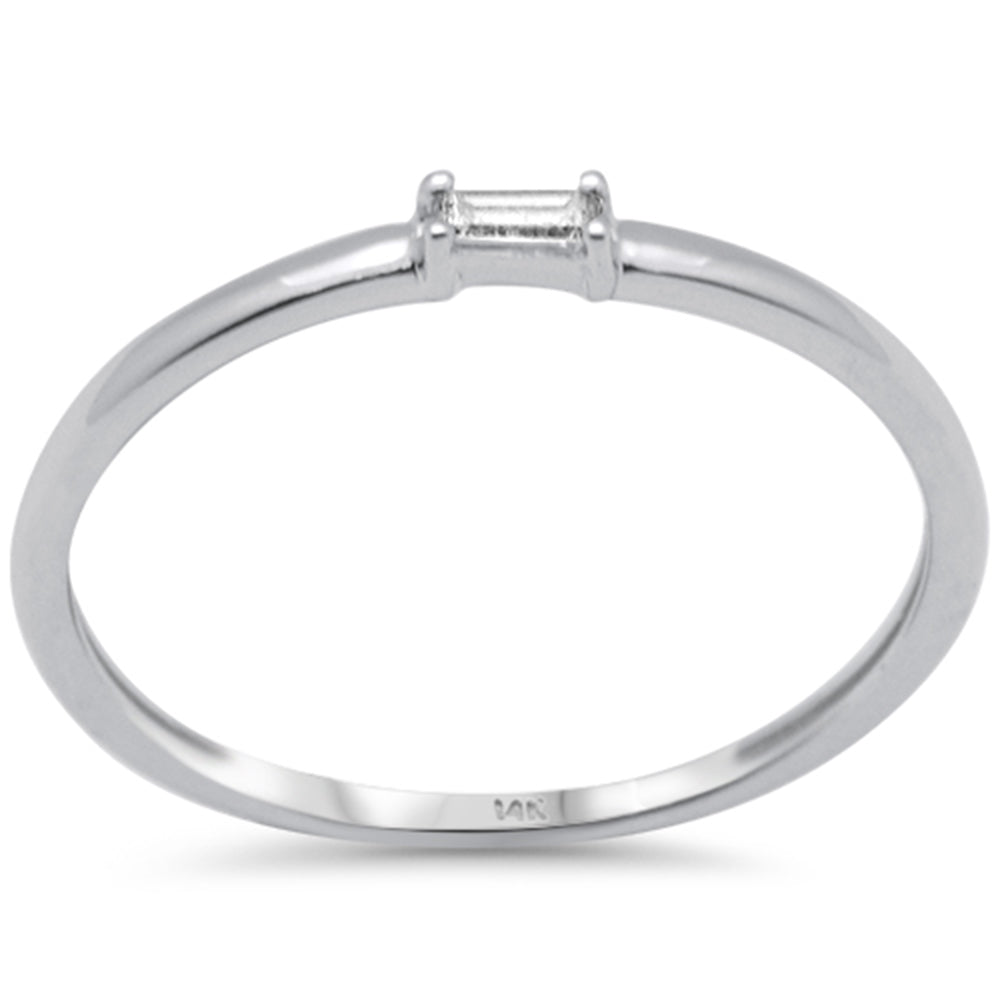.06ct G SI 14K White Gold Baguette Diamond Band Ring Size 6.5