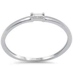 .06ct G SI 14K White Gold Baguette Diamond Band Ring Size 6.5