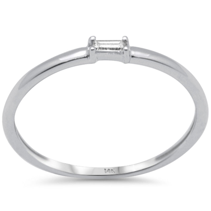 .06ct G SI 14K White Gold Baguette Diamond Band Ring Size 6.5