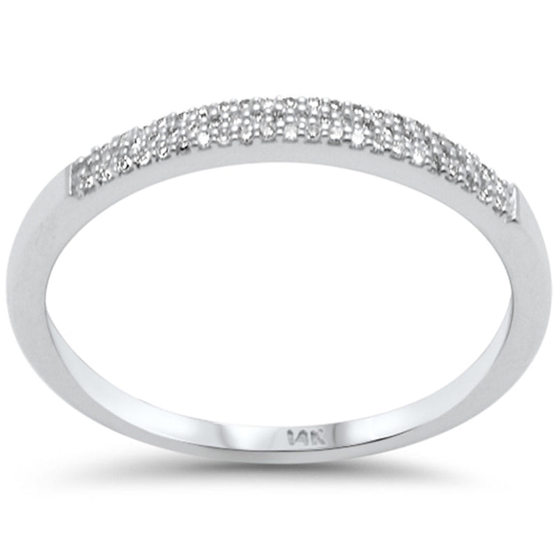 .09ct G SI 14K White Gold Diamond Band Ring Size 6.5
