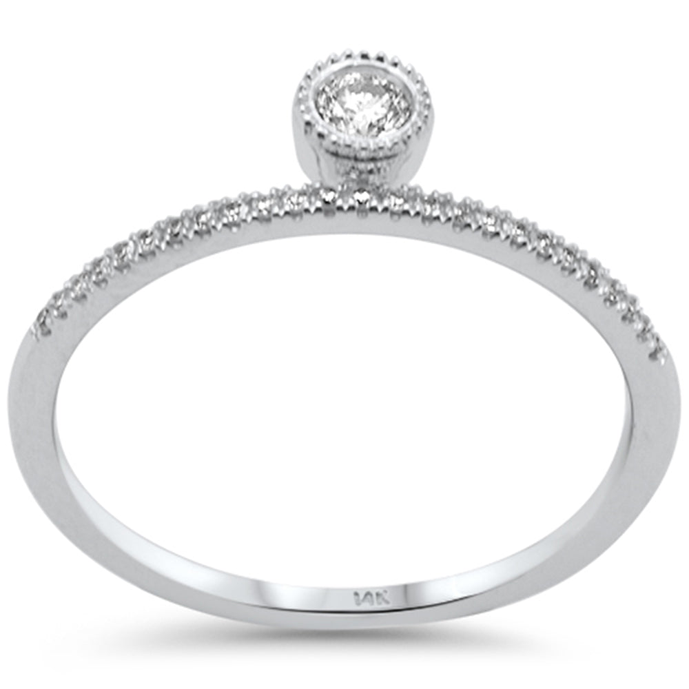 .17ct G SI 14K White Gold Diamond Petite Solitaire Ring Size 6.5