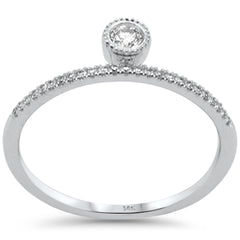 .17ct G SI 14K White Gold Diamond Petite Solitaire Ring Size 6.5