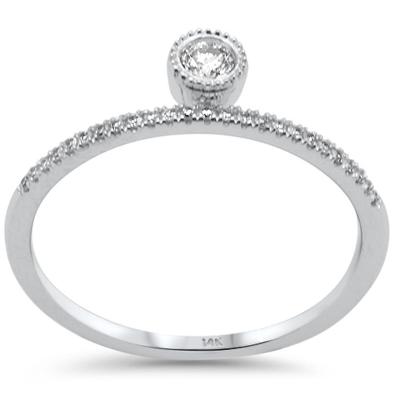.17ct G SI 14K White Gold Diamond Petite Solitaire Ring Size 6.5