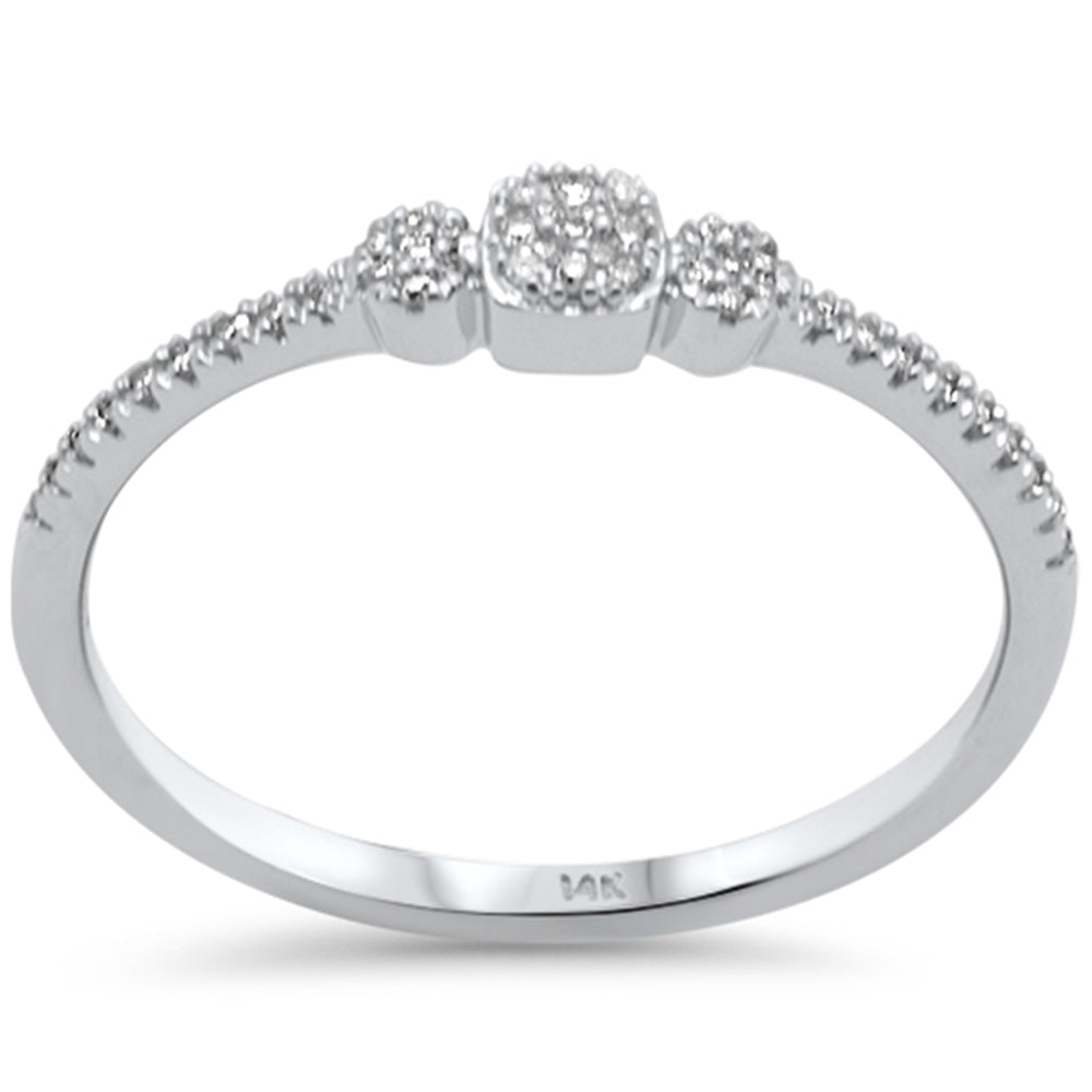 .10ct G SI 14K White Gold Diamond Petite Solitaire Ring Size 6.5