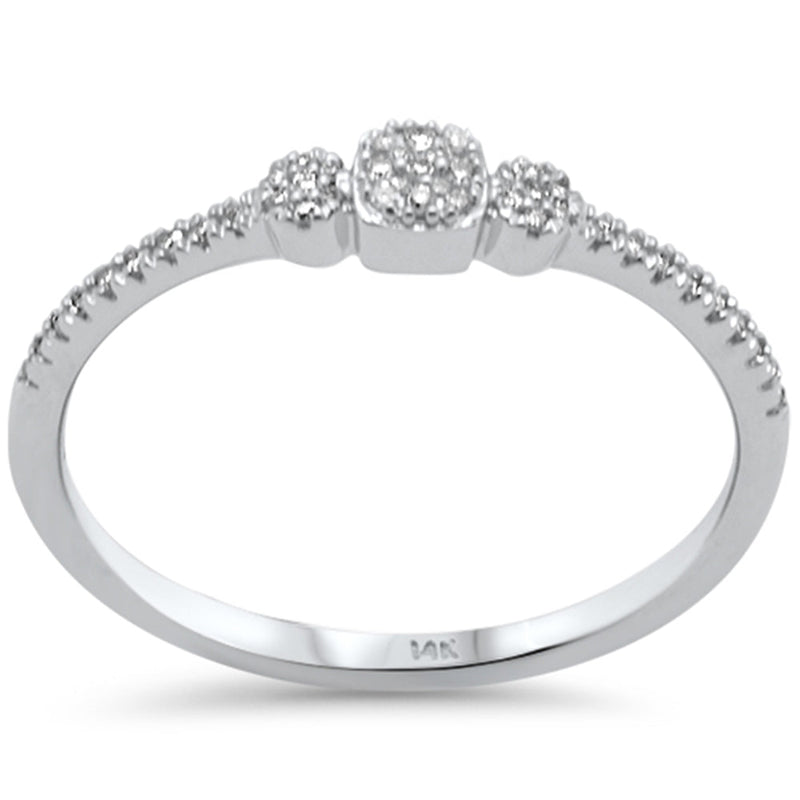 .10ct G SI 14K White Gold Diamond Petite Solitaire Ring Size 6.5