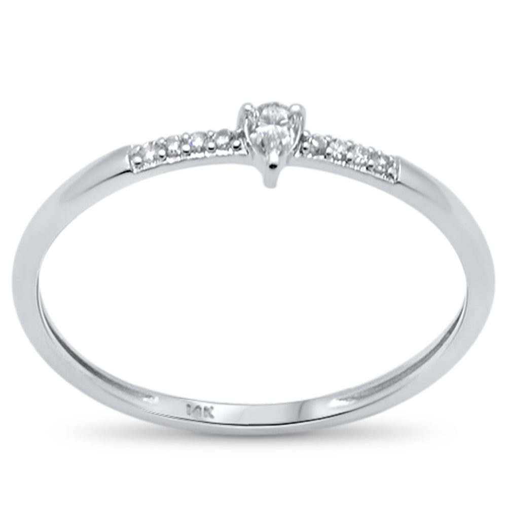 .10ct G SI 14K White Gold Diamond Petite Solitaire Ring Size 6.5