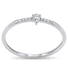 .10ct G SI 14K White Gold Diamond Petite Solitaire Ring Size 6.5