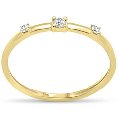 .10ct G SI 14K Yellow Gold Diamond Petite Solitaire Ring Size 6.5