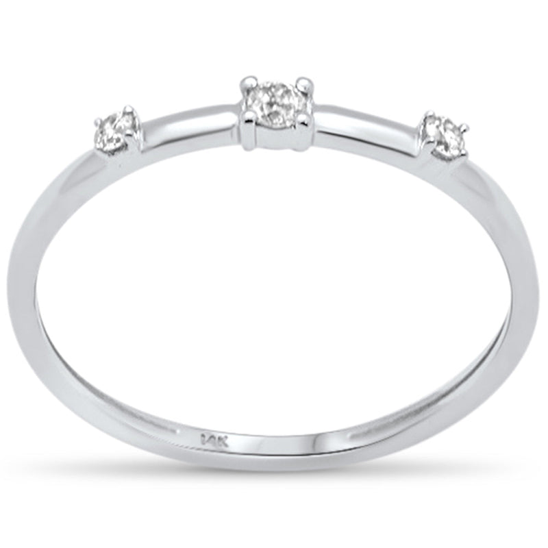 .10ct G SI 14K White Gold Diamond Petite Solitaire Ring Size 6.5