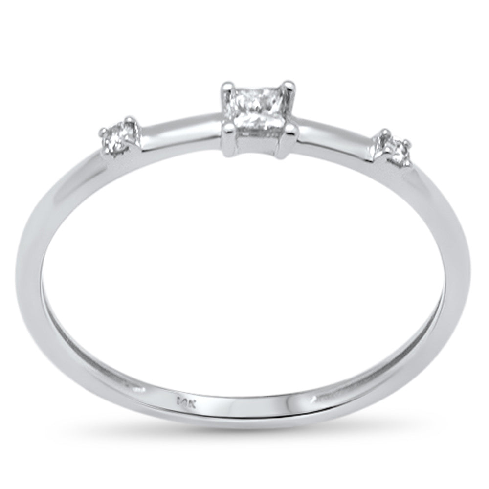 .11ct G SI 14K White Gold Diamond Petite Solitaire Ring Size 6.5