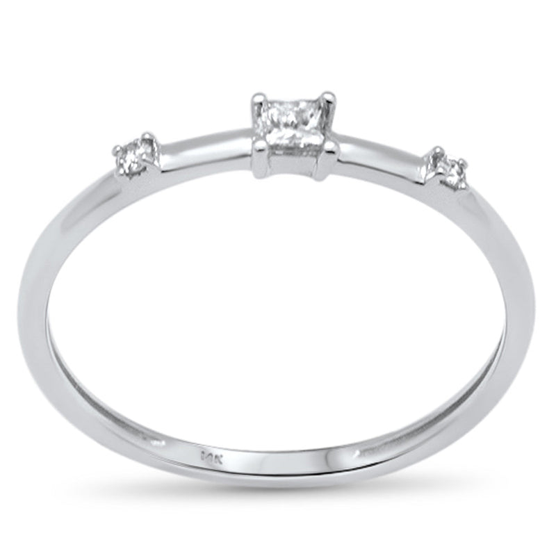 .11ct G SI 14K White Gold Diamond Petite Solitaire Ring Size 6.5
