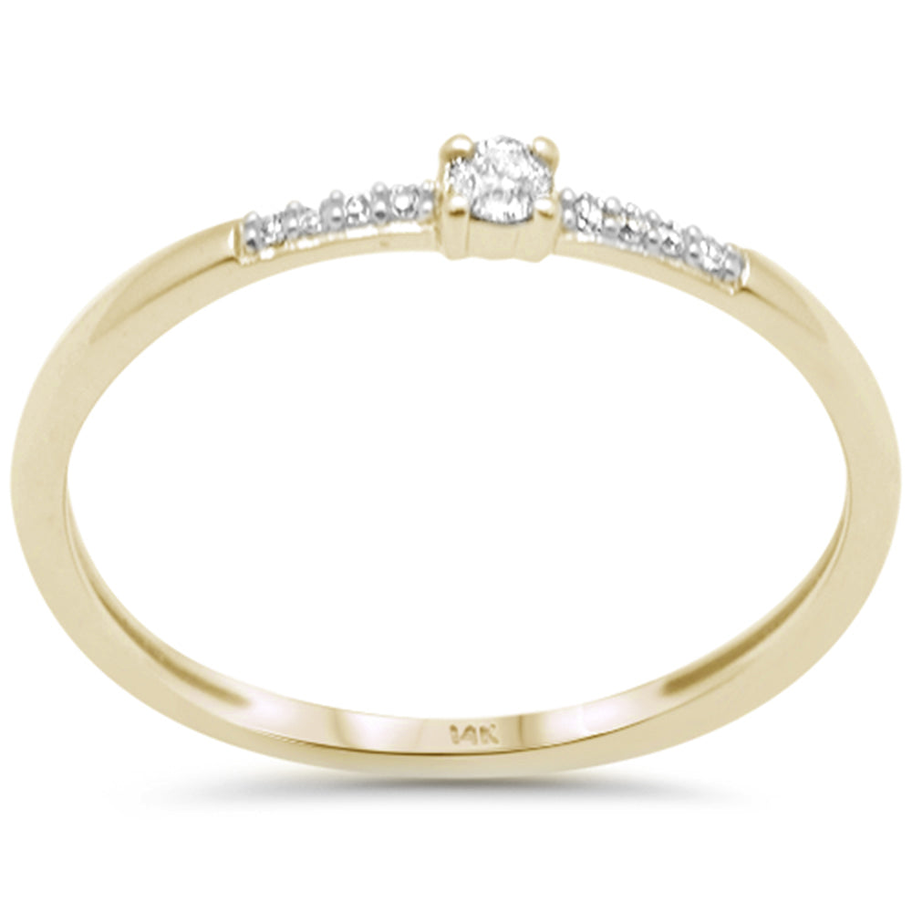 .08ct G SI 14K Yellow Gold Diamond Petite Band Ring Size 6.5