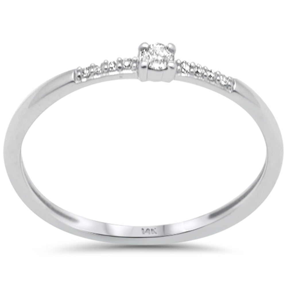 .08ct G SI 14K White Gold Diamond Petite Band Ring Size 6.5
