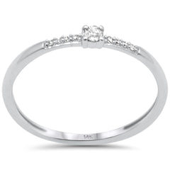 .08ct G SI 14K White Gold Diamond Petite Band Ring Size 6.5