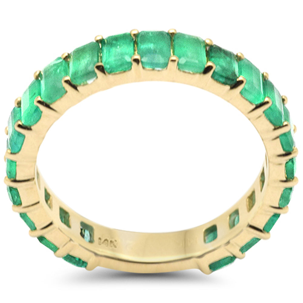 SPECIAL! 2.51ct G SI 14K Yellow Gold Emerald Gemstone Band Ring Size 6.5