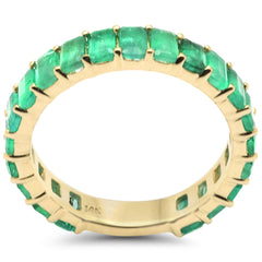 SPECIAL! 2.51ct G SI 14K Yellow Gold Emerald Gemstone Band Ring Size 6.5