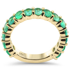 SPECIAL! 2.14ct G SI 14K Yellow Gold  Emerald Gemstone Band Ring Size 6.5