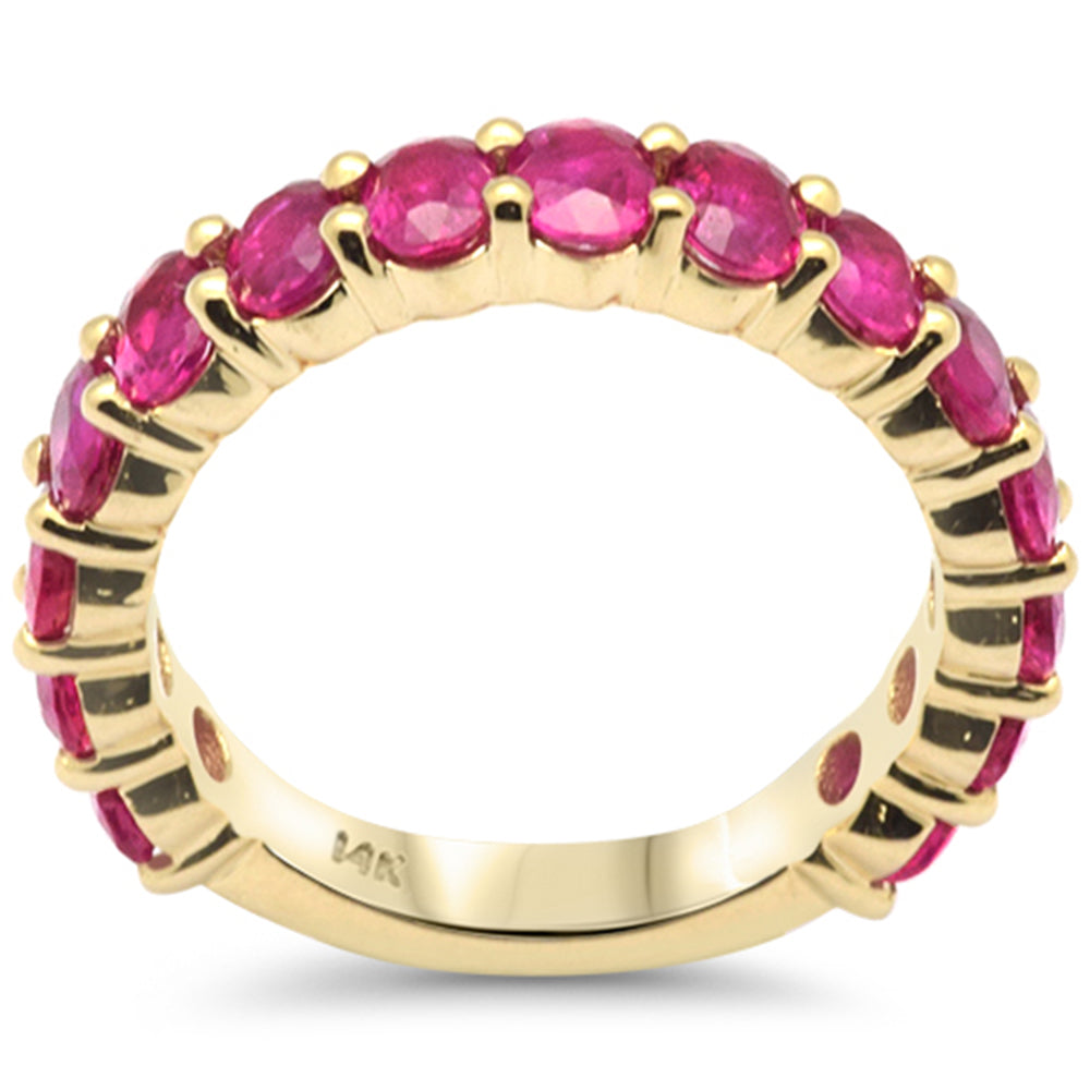 SPECIAL! 2.81ct G SI 14K Yellow Gold Ruby Gemstone Band Ring Size 6.5