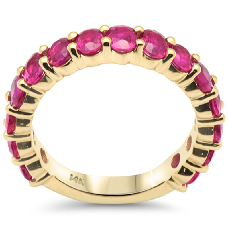 SPECIAL! 2.81ct G SI 14K Yellow Gold Ruby Gemstone Band Ring Size 6.5