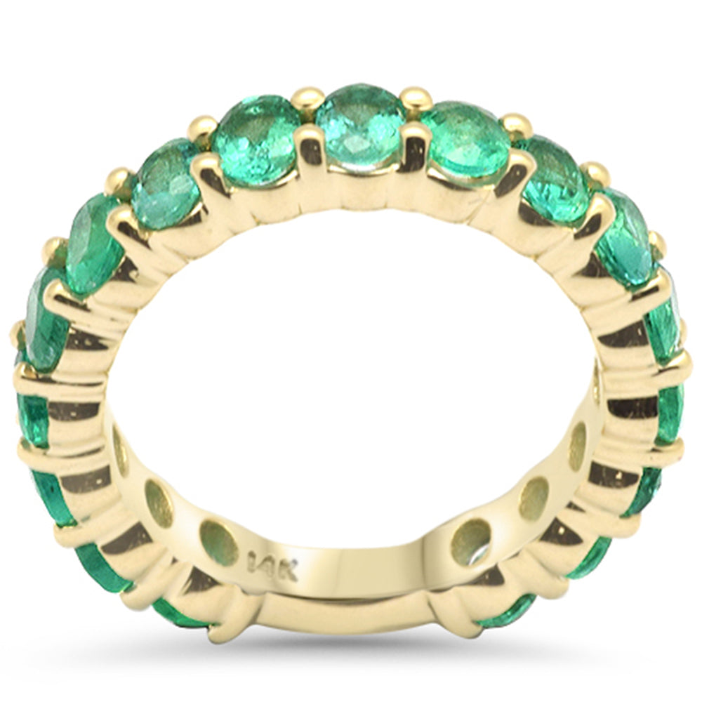 SPECIAL! 2.45ct G SI 14K Yellow Gold Emerald Gemstone Band Ring Size 6.5