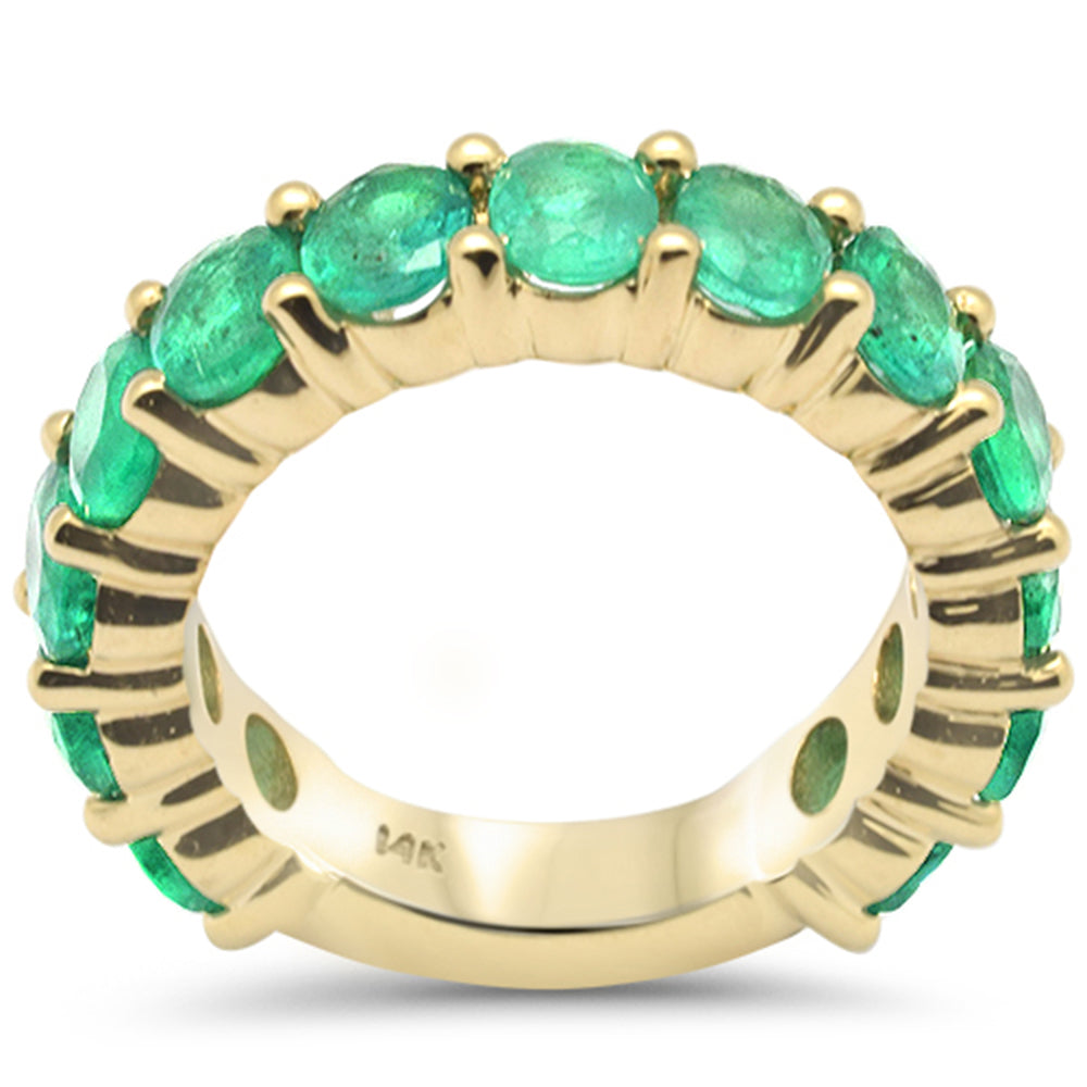SPECIAL! 4.05ct G SI 14K Yellow Gold Emerald Gemstone Band Ring Size 6.5