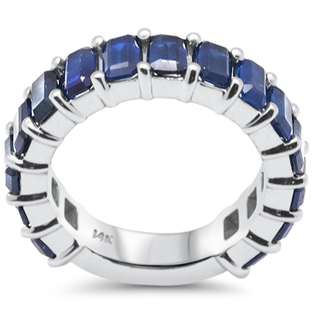 SPECIAL! 4.98ct G SI 14K White Gold Blue Sapphire Gemstone Band Ring Size 6.5