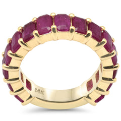 SPECIAL! 4.57ct G SI 14K Yellow Gold Ruby Gemstone Band Ring Size 6.5