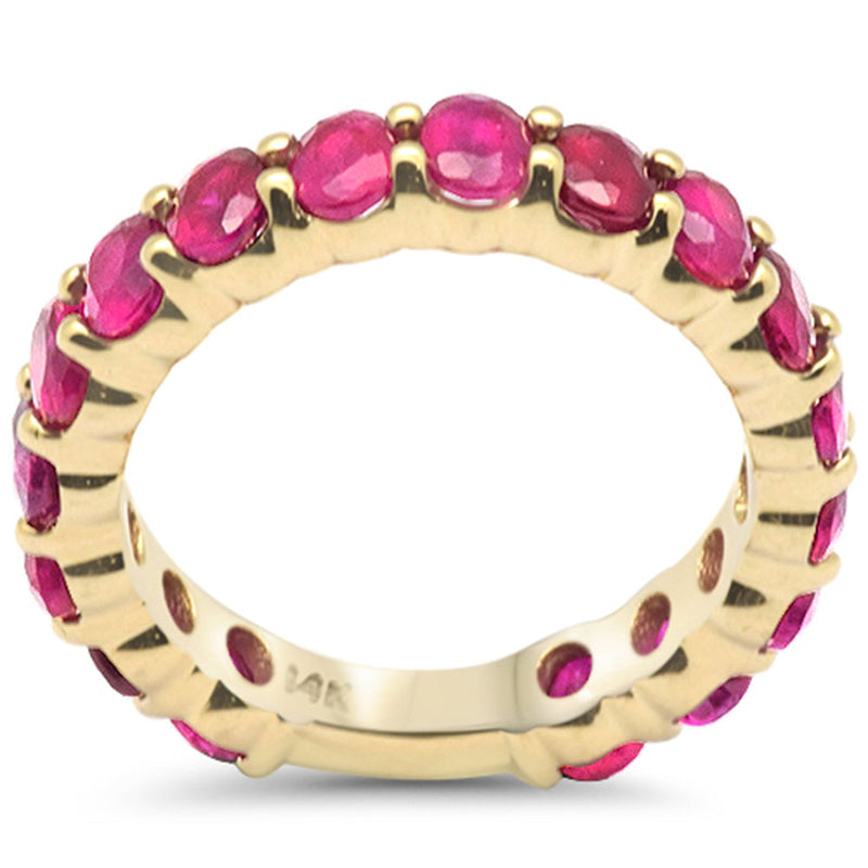 SPECIAL! 3.75ct G SI 14K Yellow Gold Ruby Gemstone Band Ring Size 6.5