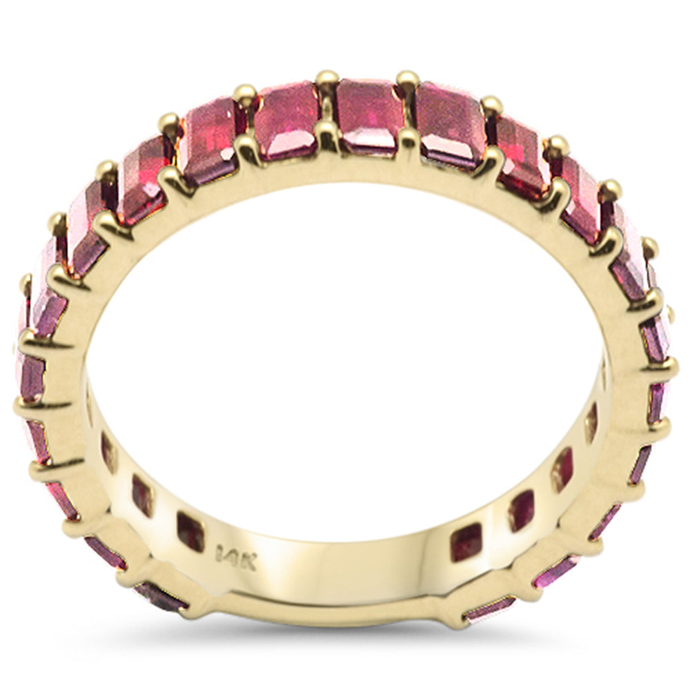 SPECIAL! 3.37ct G SI 14K Yellow Gold Garnet Gemstone Band Ring Size 6.5