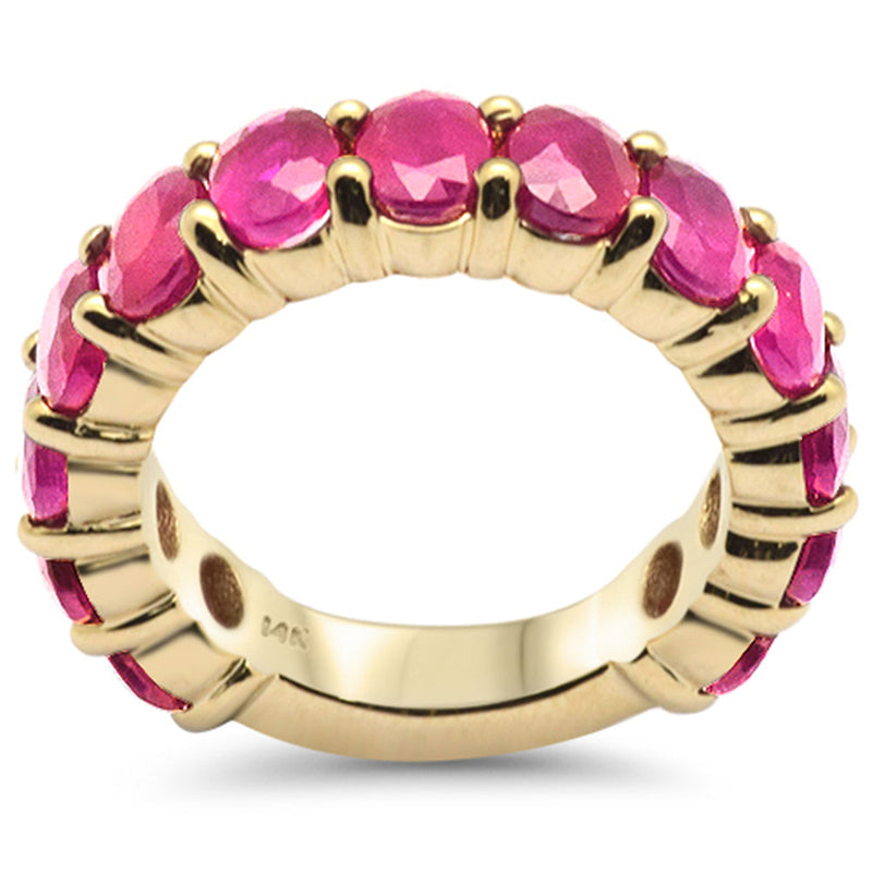 SPECIAL! 6.14ct G SI 14K Yellow Gold Ruby Gemstone Band Ring Size 6.5