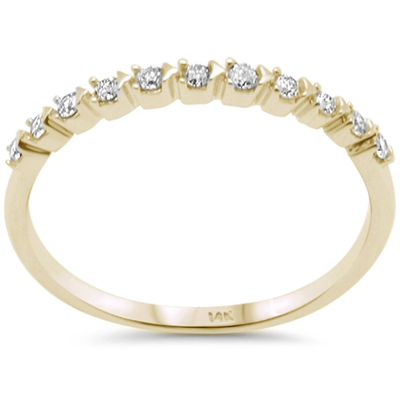 .17ct G SI 14K Yellow Gold Diamond Petite Band Ring Size 6.5
