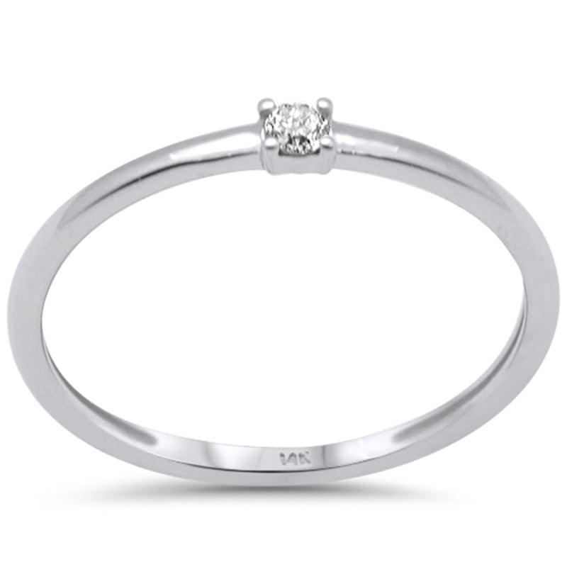 .07ct G SI 14K White Gold Diamond Solitaire Ring Size 6.5