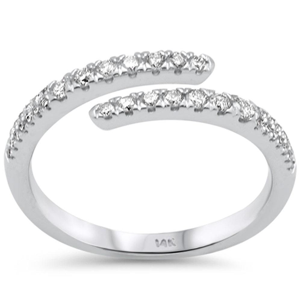 SPECIAL! .32ct G SI 14K White Gold Diamond Wrap Arround Band Ring Size 6.5