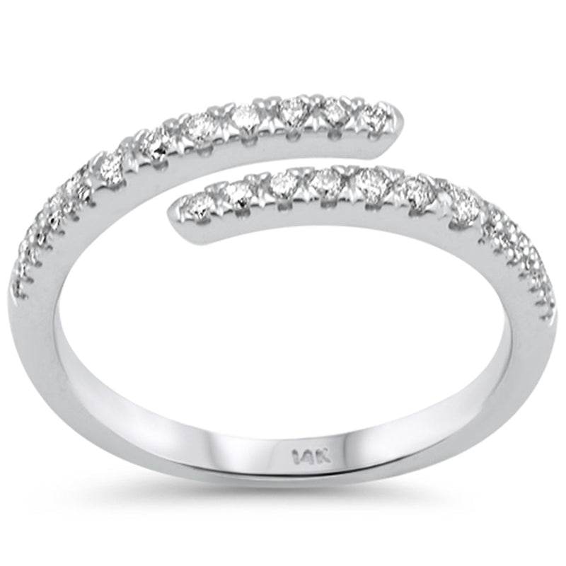 SPECIAL! .32ct G SI 14K White Gold Diamond Wrap Arround Band Ring Size 6.5