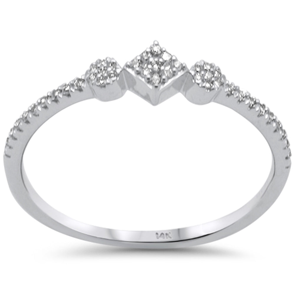 .13ct G SI 14K White Gold Diamond Petite Band Ring Size 6.5
