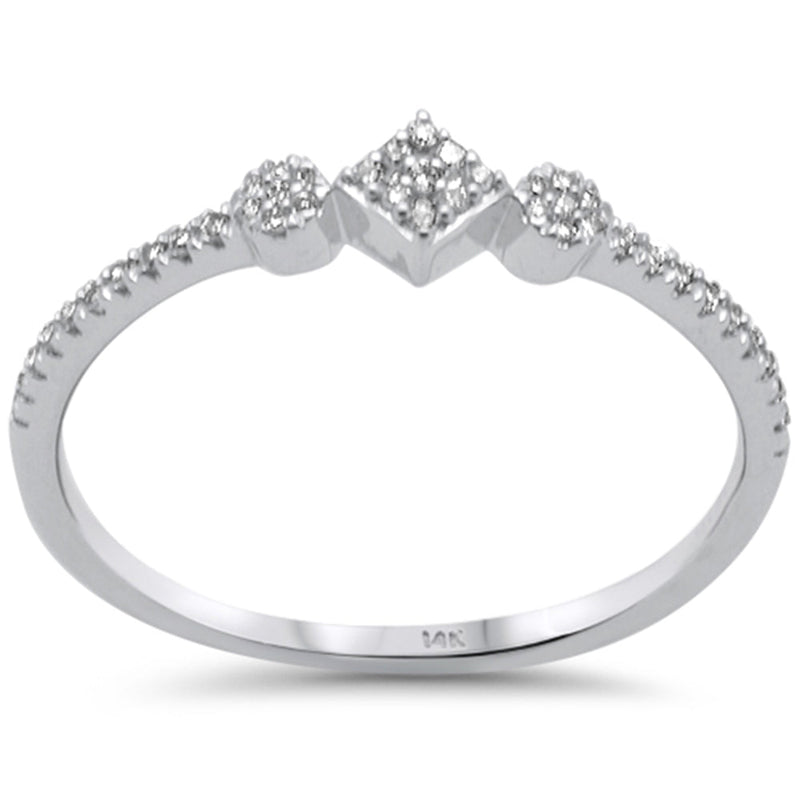 .13ct G SI 14K White Gold Diamond Petite Band Ring Size 6.5