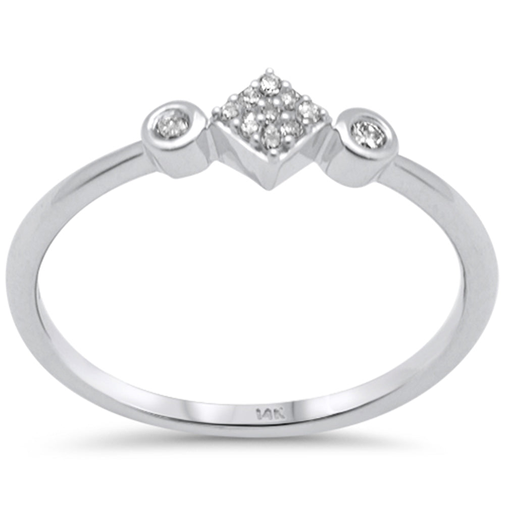 .10ct G SI 14K White Gold Diamond Petite Band Ring Size 6.5