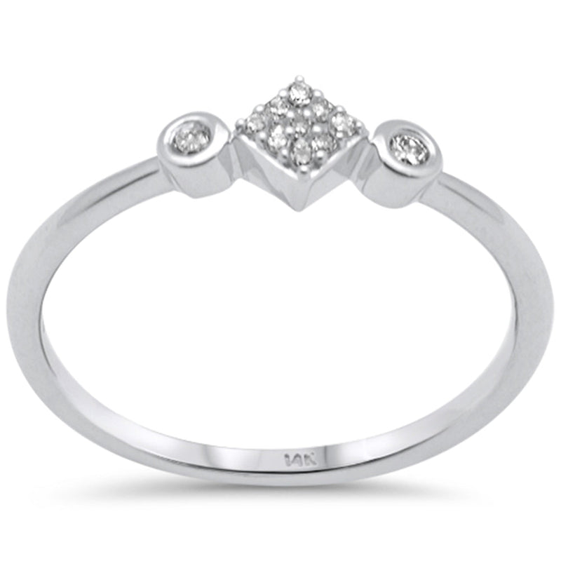 .10ct G SI 14K White Gold Diamond Petite Band Ring Size 6.5