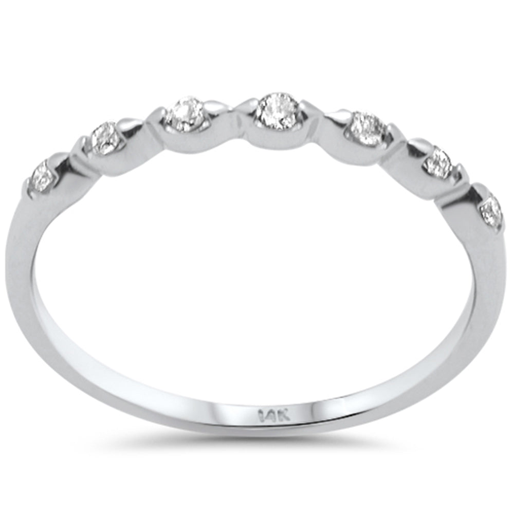 .12ct G SI 14K White Gold Diamond Petite Band Ring Size 6.5