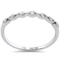 .12ct G SI 14K White Gold Diamond Petite Band Ring Size 6.5