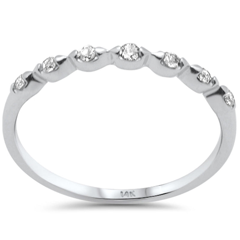 .12ct G SI 14K White Gold Diamond Petite Band Ring Size 6.5